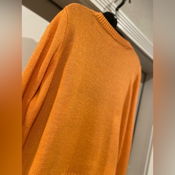H & M Divided~Bright Orange~Acrylic~Knit~Scoop Neck~Pullover~Sweater~Size L - Picture 10 of 11